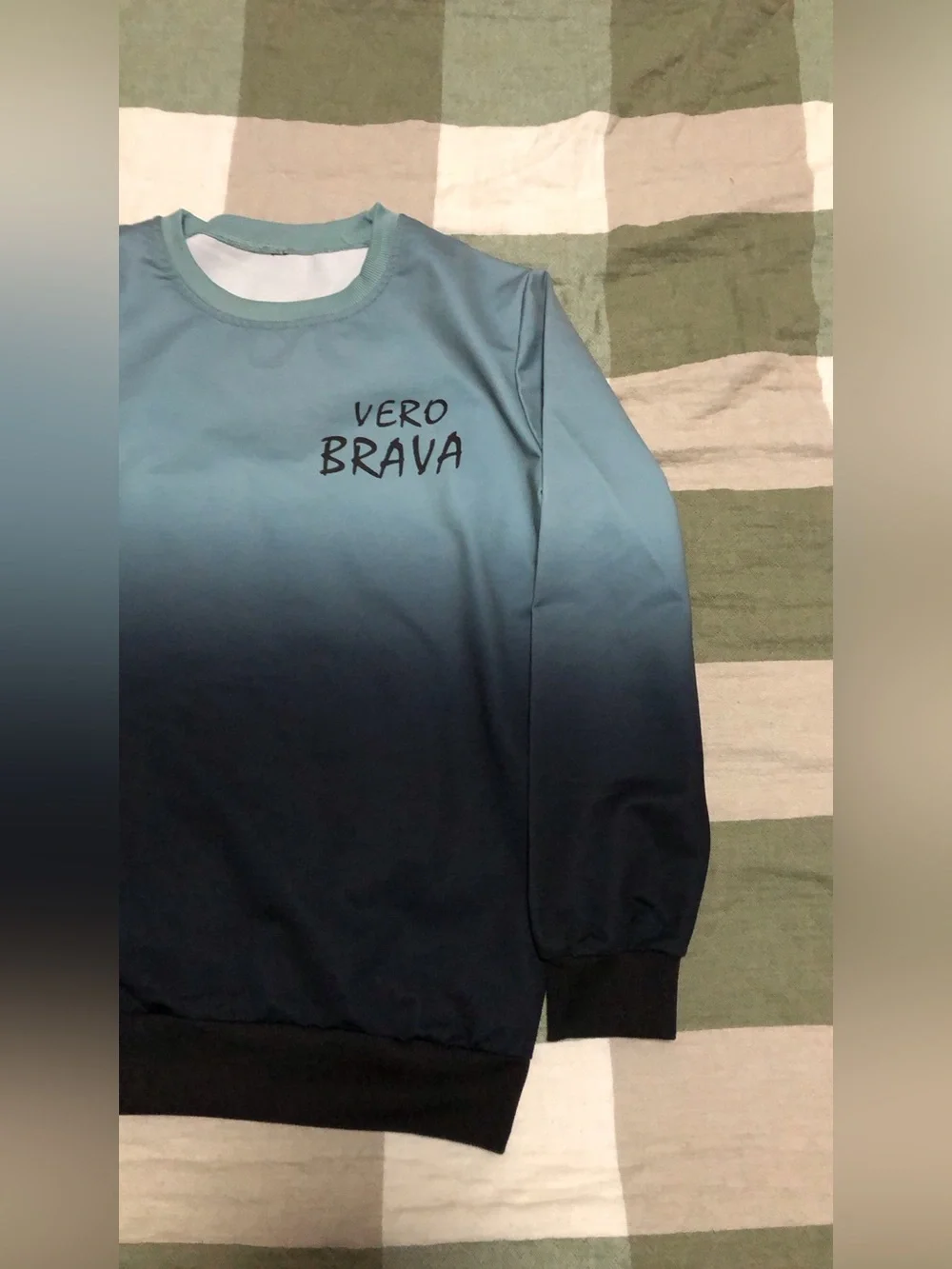 Men's Ombre Crewneck Sweater — Teal to Navy